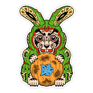 Victory Rabbit Daruma (Green)