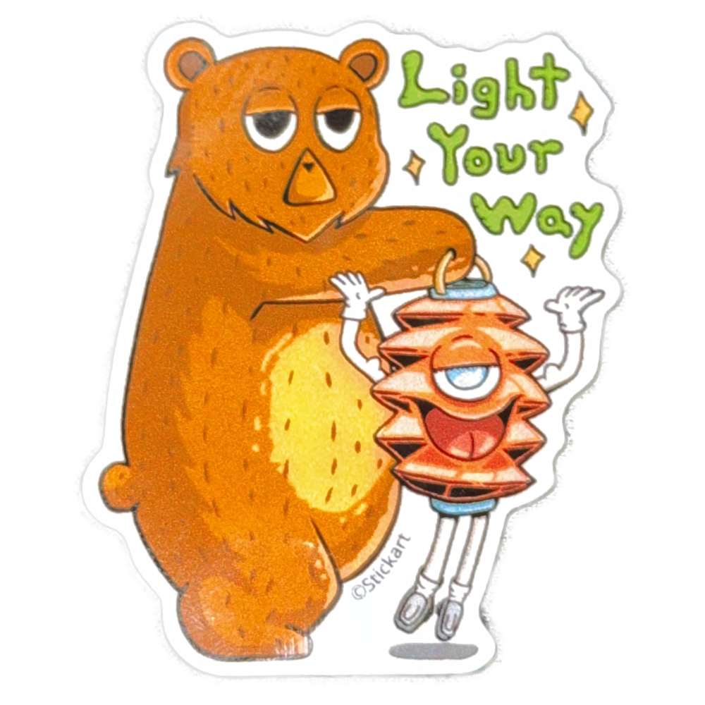 Sticker under light